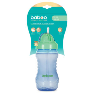 Vaso con Pajita de Silicona, 360 ml, 9+ m